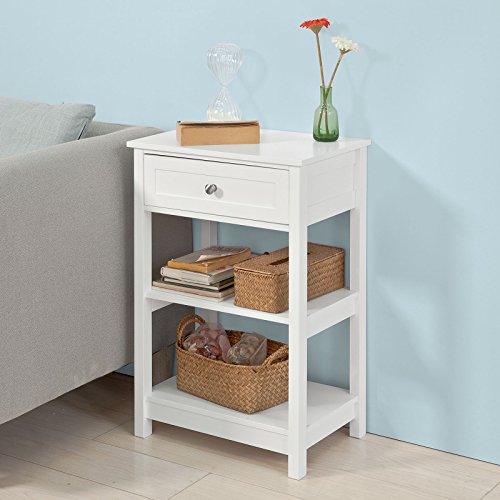 Comodino SoBuy Bianco Con 2 Cassetti - Per Camera Letto, 43x36x81 Cm - Foto 9