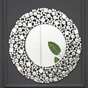 RICHTOP Specchio Grande da Parete con Cornice Rotonda, con ...